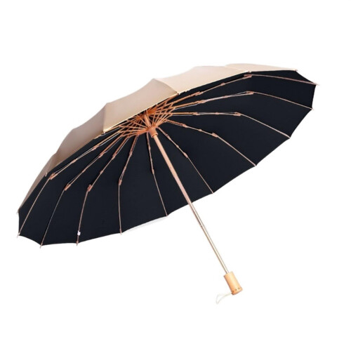 Automatic Folding Windproof Umbrella with Double Canopy and Ergonomic Handle for Men and Women