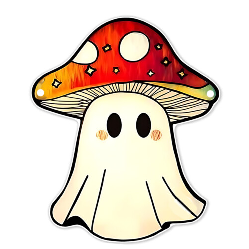 Festives 2D Flat Ghostly Acrylic Hanging Decoration-SCG605