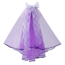 Dog Decorative Veil Headgear Puppy Bowknot Veil Pet-Purple