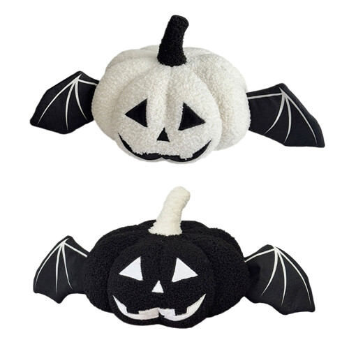 Oreiller doux en forme de citrouille d'Halloween,-Blanc 45 1