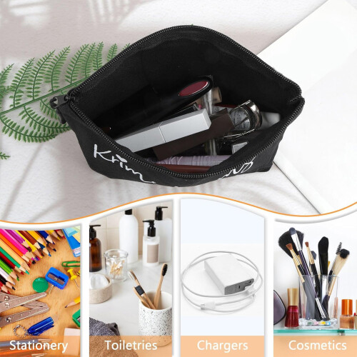 Large Capacity Canvas Makeup Bag Cosmetic Organiser-Black 1
