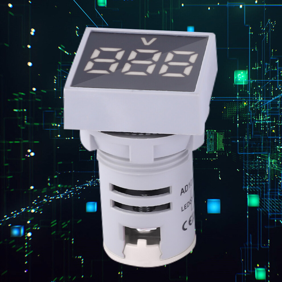 Ac20-500V Led Indicator Light 30Mm Voltmeter White 4981393635511