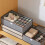 Breathable Fabric Clothing Sturdy Drawer Storage Box-L Khaki 2