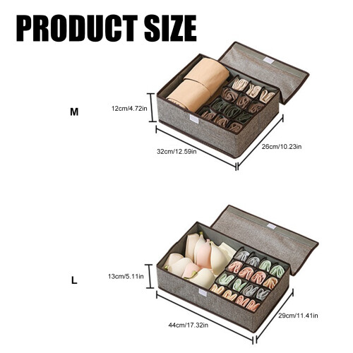 Reinforced Board Closet For Underwear Space Saving-M Khaki 2