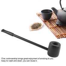 Ebony Straight Tobacco Pipe 143mm 5.63in Black