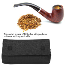 Portable Pipe Tobacco Holder Bag Black 17x9x4 cm