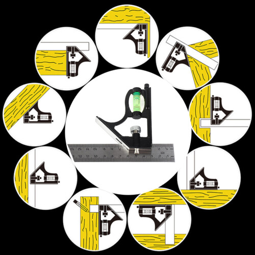 300mm 45/90 Adjustable Square Ruler Bubble Level 2
