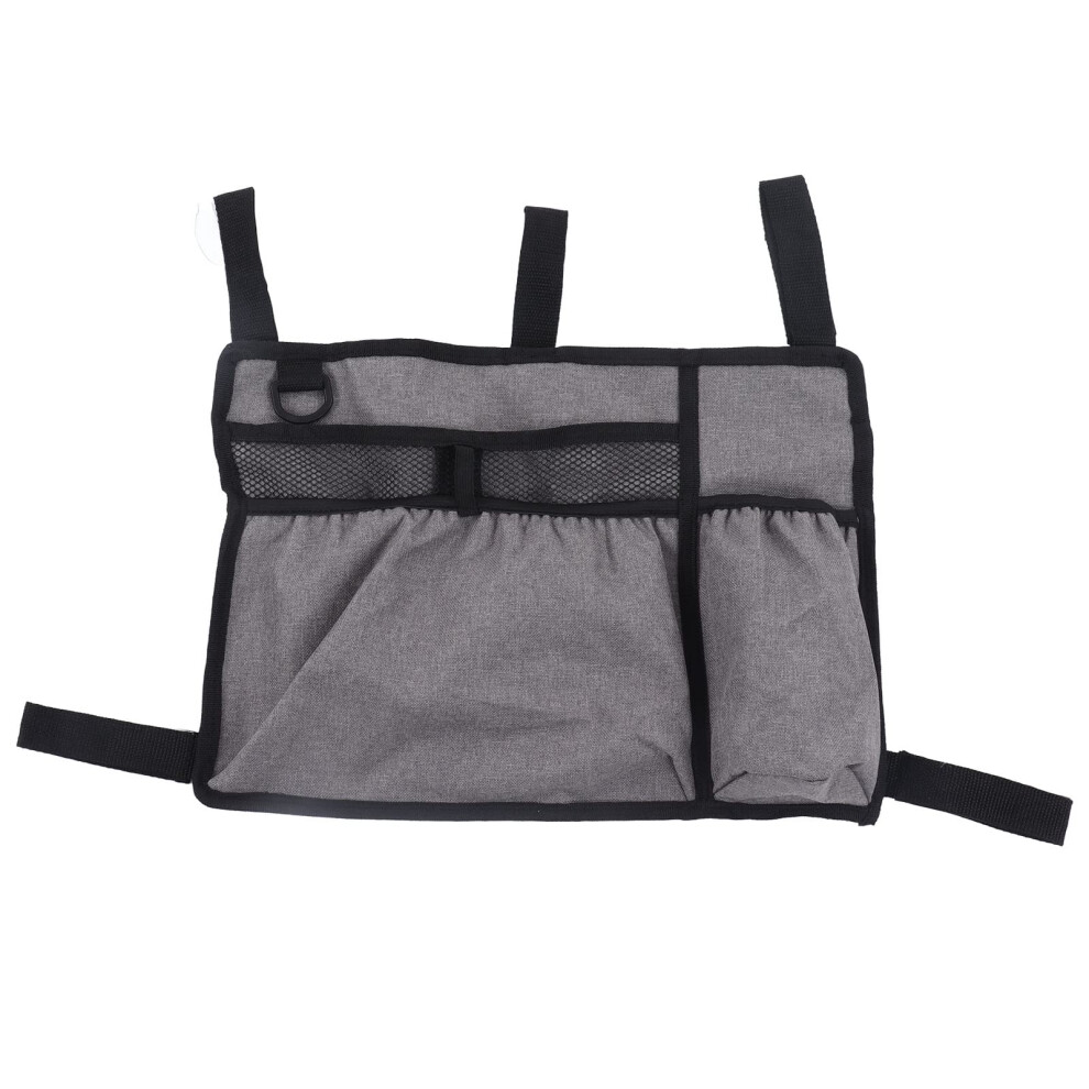 Waterproof Multi Pocket Walker Storage Bag and Wheelchair Organizer, Durable Oxford Cloth, Grey