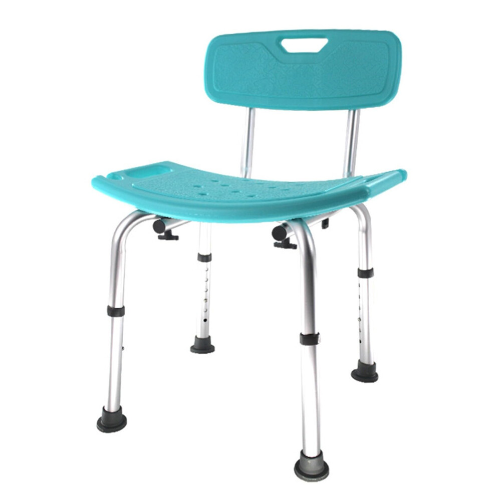 Height Adjustable Shower Chair for Elderly, NonSlip Bath Seat with Invisible Armrests and AntiRust Aluminum Frame