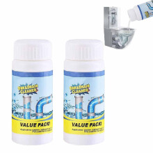 Powerful Drain Cleaner 2pcs Foaming Pipe Unclogging Agent for Kitchen Sink Shower Tub Fast Clog Dissolution