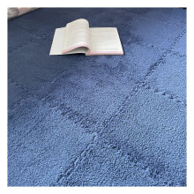 Soft Plush Interlocking Carpet Tiles 12x12 Inch EVA Foam Mats for Living Room Bedroom Navy Blue 20pcs