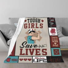 Funny Nurse Gifts Blanket 80x60 Black Ultra Soft Flannel Throw for Women All‑Season Cozy Use