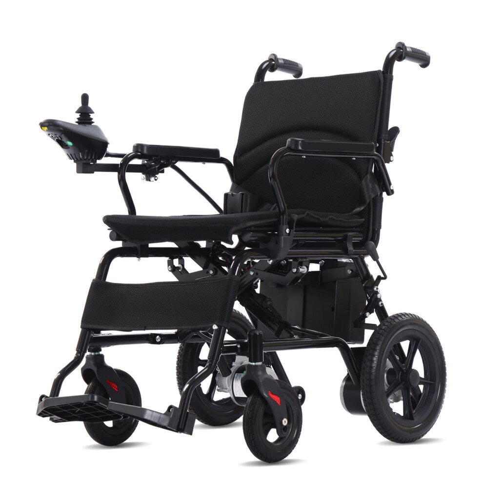 Foldable Electric Wheelchair for Adults with Dual 250W Motors, 12 Mile Range, All Terrain, Travel Ready