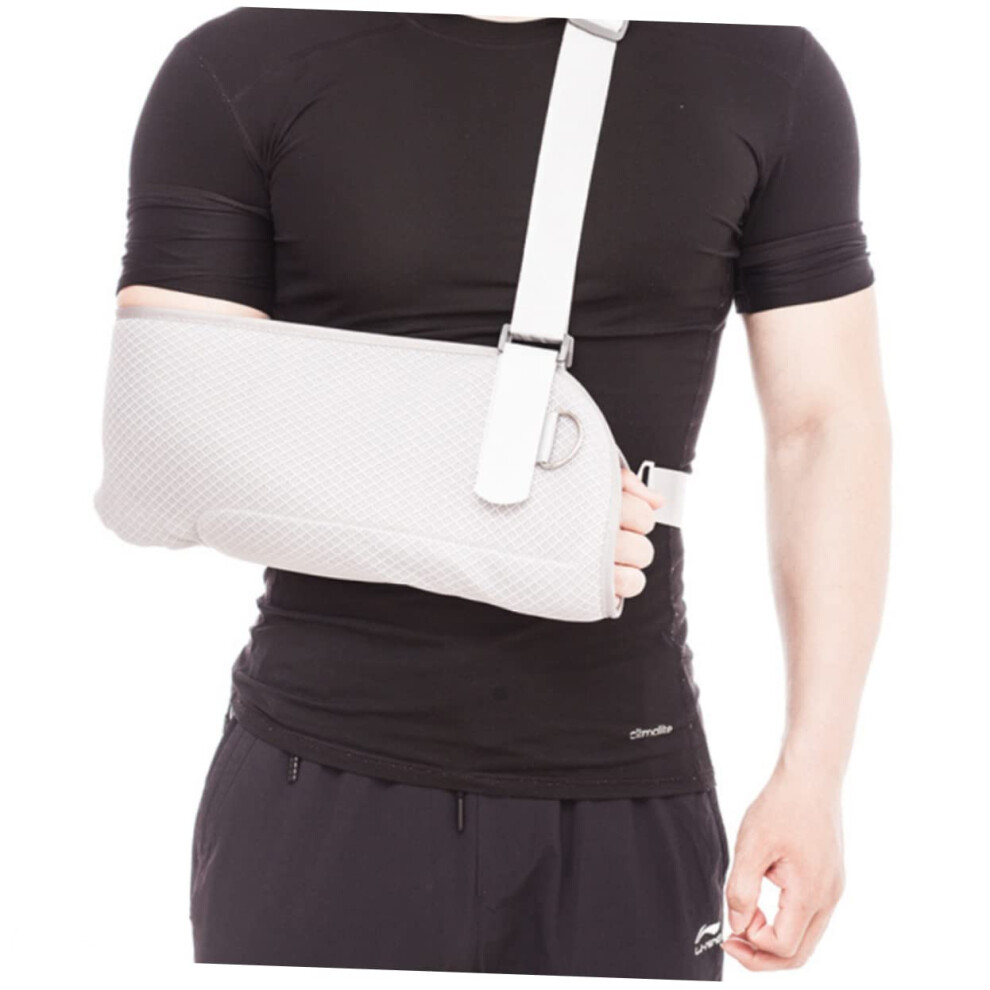 Arm Sling for Broken Arm Support, Adjustable Shoulder Immobilizer with Breathable Comfort Fabric, Grey
