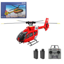 C190 RC Helicopter for Adults 1:30 Scale H145 Dual Brushless Motors Optical Flow Stabilization 6CH with Gyroscope (Red White, 2 Batteries)