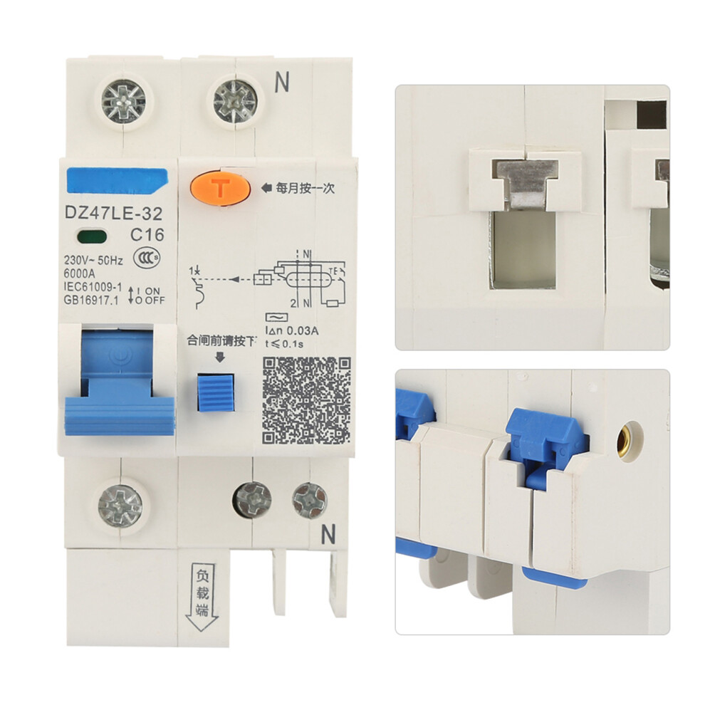 32 Amp Earth Leakage Breaker Dz47le 16A 1P+N Reliable Earth Fault Protection 9441393636598