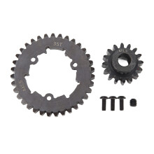 RC Spur Gear Set 19T 35T Steel Pinion for X Maxx 6S 8S 1/5, Wear‑Resistant RC Car Upgrade for Stable Power Transfer