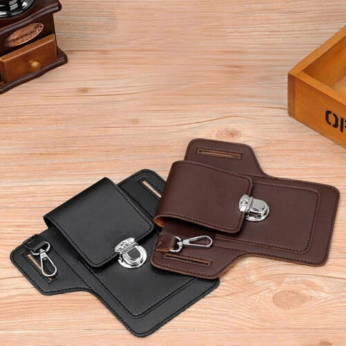 Handytasche mit Gürtelclips, Leder-Handyholster mit-1 1