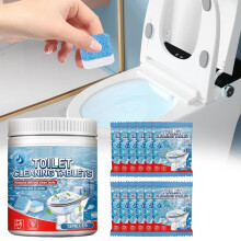 Toilet Bowl Cleaner Tablets with Bleach, Automatic LongLasting Toilet Tank Cleaning Tablets, Pine Scent, 1 Bucket 12 Pieces