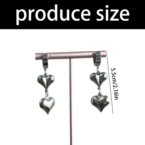 Boucles d'oreilles pendantes en forme de cœur de Style Punk, 2
