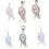 Porte-clés à breloque rétro, accessoire de-Boucle de porte bleue 2