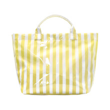Fashionable Striped Shoulder Bag Spacious-yellow and white