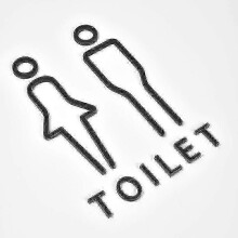 (black) Man Woman Acrylic Wall Sign Plate Toilet Doorplate Wash Room Label Wc Signage Board 20x4cm