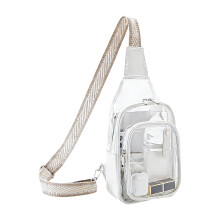 Transparent Shoulder Bag With Multiple Pockets For Easy-White