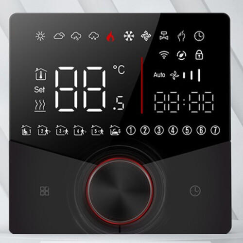 Smart Thermostat 88x12.4mm LCD Color Black 5-16A 2
