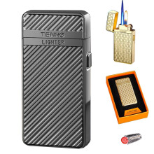 Butane Torch Lighter Dual Flame Windproof Refillable Design for Camping Outdoor Use Black2