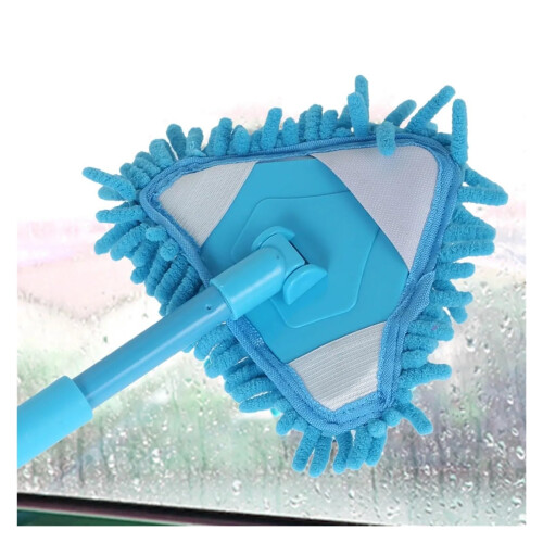 Adjustable Cleaning Mop with 180 Rotatable Head, Extendable Handle, Triangle Design for Corners (Blue) 1