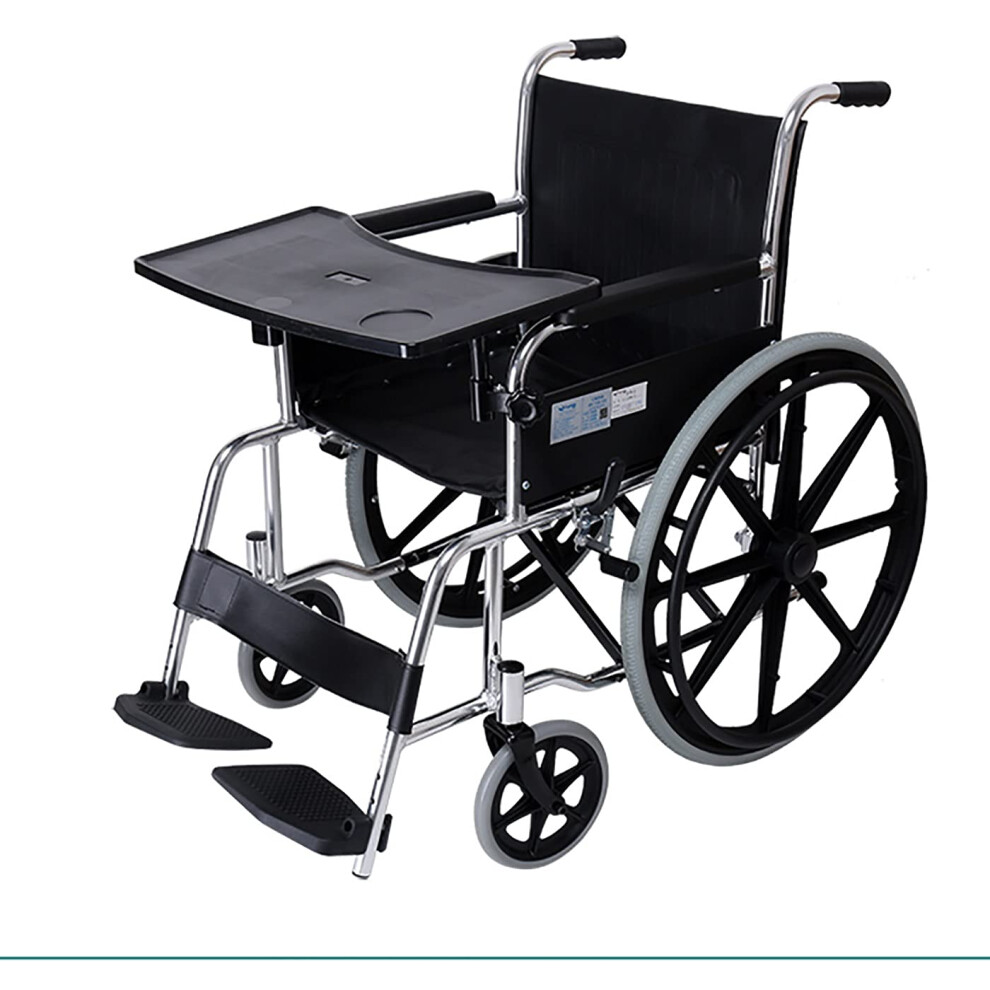 Wheelchair Tray Table with BuiltIn Cup Holder, Adjustable Universal Fit for Eating and Reading