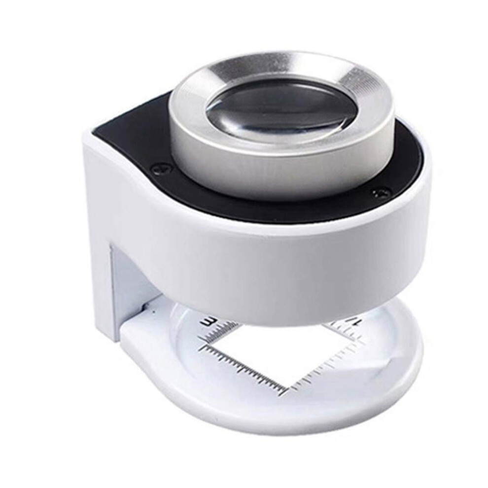 Light/White 30X Foldable Magnifier With Led Rechargeable Shatterproof Glass Lens For Reading And Crafts,