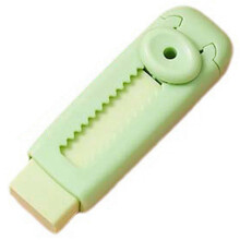 (Green) Sliding Retractable Eraser, Soft Rubber Erasers, Push Pull Large Pencil Eraser for Students Kids, School Office Supplies