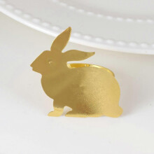 Set of 6 Rabbit-Shaped Napkin Rings, Easter Napkin Holders, Decorative Metal Napkin Loops