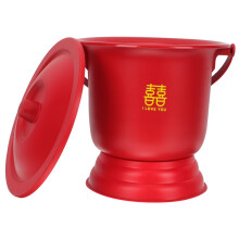Red Portable Urinal and Bedpan with Lid for Adults, Leakproof Reusable PP Pot, Easy Clean Design