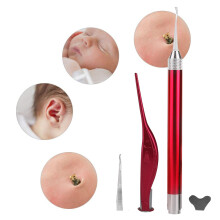 Stainless Steel LED Ear Wax Cleaner Red: Spoon