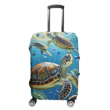 Sea Turtles Travel Luggage Cover, Washable Elastic Suitcase Protector with Scratch‑Resistant Design Fits 18‑32 Inch