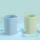 Square Toothbrush Holder Cup Grey, Durable Plastic Bathroom Rinse Cup for Couples 9.46oz 5