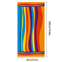 (43-3, 90*180) Color Stripe Microfiber Beach Towel – Fast-Drying Sand Proof, Custom Printed for Pool, Camping, Travel