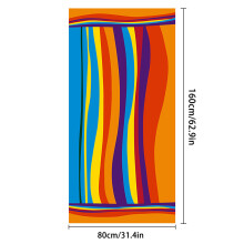 (43-2, 80*160) Color Stripe Microfiber Beach Towel – Fast-Drying Sand Proof, Custom Printed for Pool, Camping, Travel