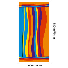 (43-4, 100*180) Color Stripe Microfiber Beach Towel – Fast-Drying Sand Proof, Custom Printed for Pool, Camping, Travel