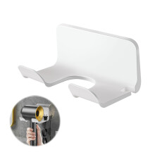 Wall Mounted Hair Dryer Holder for Bathroom, White Space Saving Organizer Compatible with Most Dryers