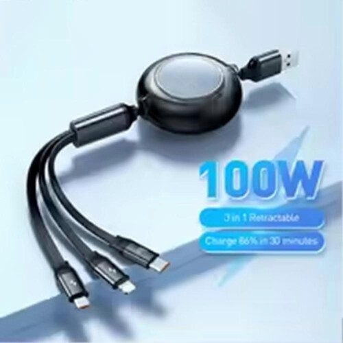 100W Retractable USB Charging Cable for , , , - USB-C Fast Charge 1