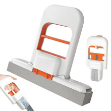 Mini Sponge Mop with Self‑Squeeze Handle, Foldable Desk Mop for Wet and Dry Use, Compact Cleaner for Small Spaces