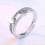 Dww - A women's white diamond ring (white copper plated with platinum), with adjustable opening 1