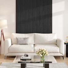 240cm Acoustic Wall Panel PVC Slat Design with MDF Base for Living Room & Office