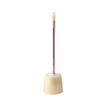 Silicone Toilet Brush Set with Quick Drying Holder, 360 Deep Cleaning Nonstick Head, Yellow