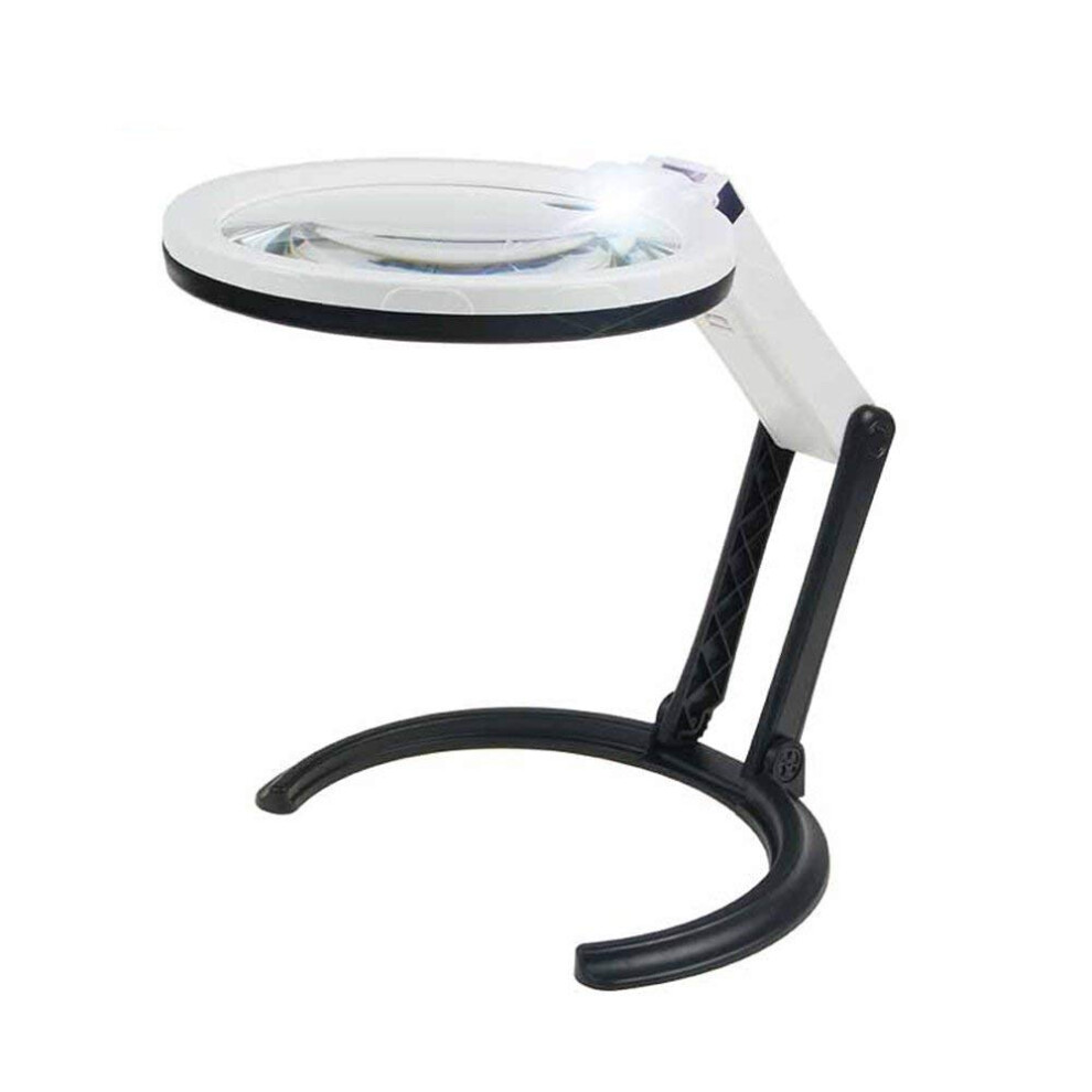 10X LED Light Magnifying Glass for Seniors, HD NoDistortion Lens, Foldable Ergonomic Design