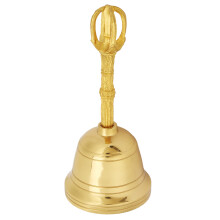 Brass Hand Bell 4.3in Buddhist Feng Shui Rattle